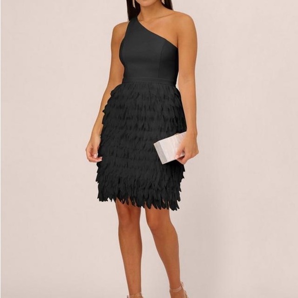 Aidan Mattox Chiffon Feather Cocktail Dress size 6 Worn once ! - Picture 6 of 7
